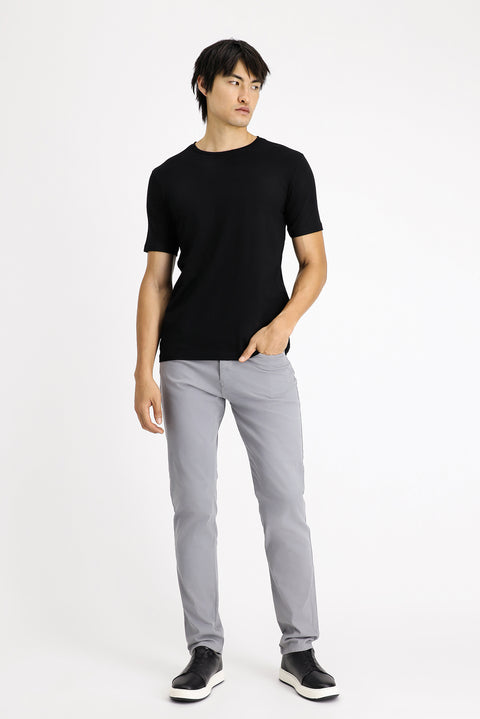 Siyah Bisiklet Yaka Slim Fit Dar Kesim Pamuklu Tişört