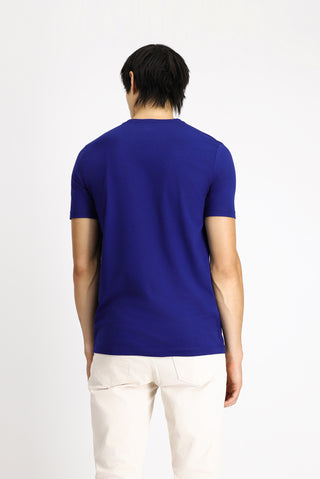  Lacivert Bisiklet Yaka Slim Fit Dar Kesim Pamuklu Tişört