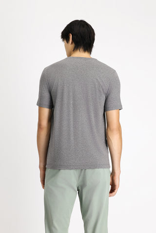  Koyu Antrasit Melanj Bisiklet Yaka Slim Fit Dar Kesim Pamuklu Tişört