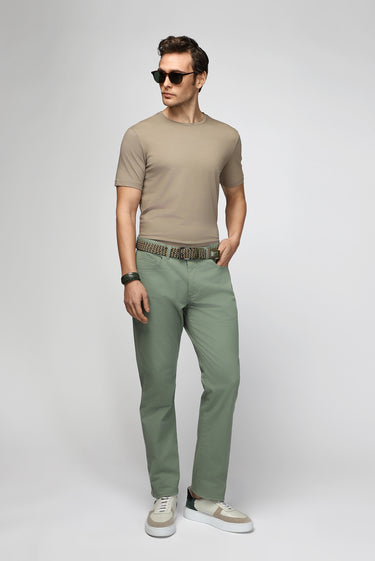  Orta Vizon Bisiklet Yaka Slim Fit Dar Kesim Pamuklu Tişört