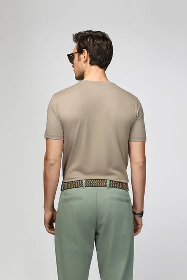  Orta Vizon Bisiklet Yaka Slim Fit Dar Kesim Pamuklu Tişört