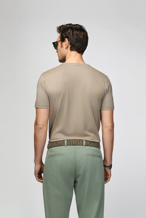 Orta Vizon Bisiklet Yaka Slim Fit Dar Kesim Pamuklu Tişört