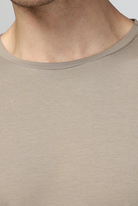 Orta Vizon Bisiklet Yaka Slim Fit Dar Kesim Pamuklu Tişört