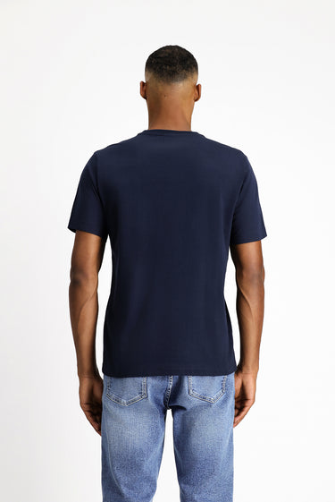 Orta Lacivert V Yaka Slim Fit Dar Kesim Süprem Pamuklu Tişört
