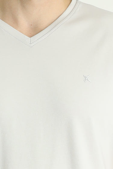  Taş V Yaka Slim Fit Dar Kesim Süprem Pamuklu Tişört