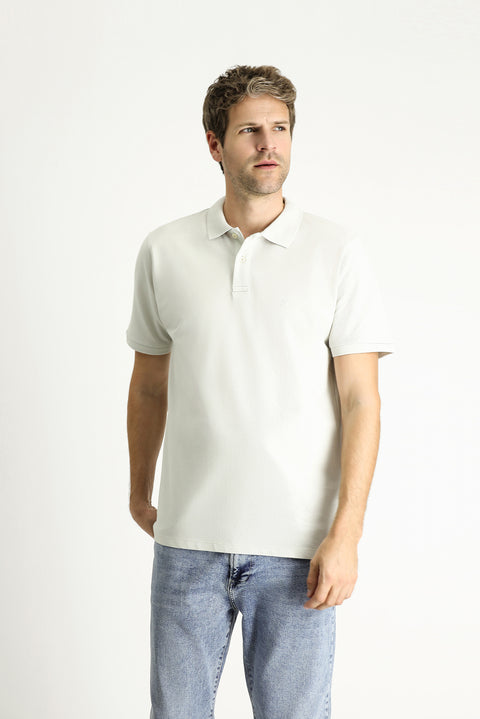 Taş Regular Fit Nakışlı Pamuk Polo Yaka Tişört