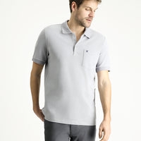 Orta Gri Regular Fit Nakışlı Pamuk Polo Yaka Tişört