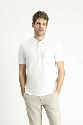  Beyaz Regular Fit Nakışlı Pamuk Polo Yaka Tişört