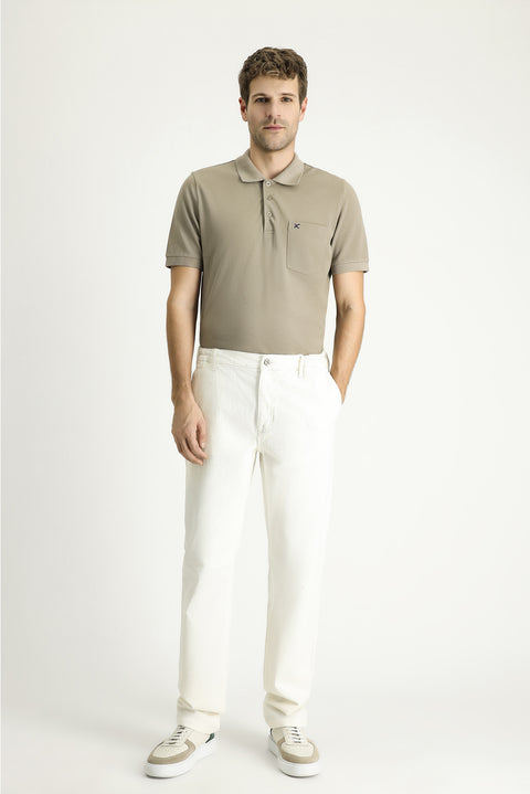 Orta Vizon Regular Fit Nakışlı Pamuk Polo Yaka Tişört