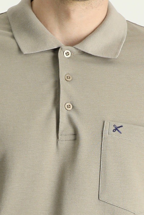 Orta Vizon Regular Fit Nakışlı Pamuk Polo Yaka Tişört
