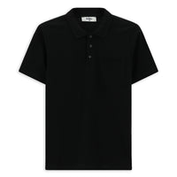 Siyah Slim Fit Dar Kesim Pamuk Cepli Polo Yaka Tişört