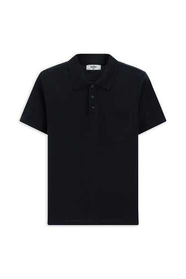 Koyu Lacivert Slim Fit Dar Kesim Pamuk Cepli Polo Yaka Tişört