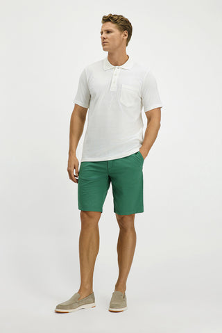  Beyaz Slim Fit Dar Kesim Pamuk Cepli Polo Yaka Ti?ört-Ki??l?