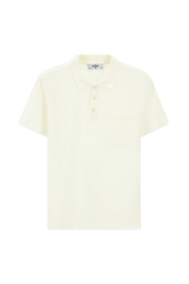 Beyaz Slim Fit Dar Kesim Pamuk Cepli Polo Yaka Tişört
