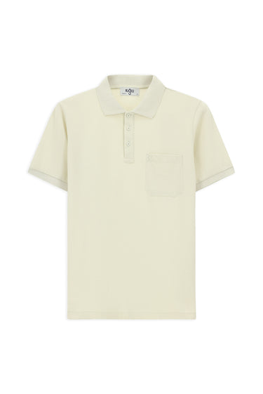 Taş Regular Fit Pamuk Nakışlı Cepli Kıvrılmaz Polo Yaka Tişört