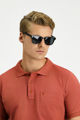  Kiremit Regular Fit Pamuk Nak??l? Cepli K?vr?lmaz Polo Yaka Ti?ört-Ki??l?