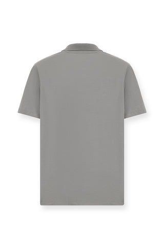 Orta Gri Regular Fit Pamuklu Nak??l? Cepli Polo Yaka Ti?ört-Ki??l?