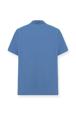  Havacı Mavi Regular Fit Pamuklu Nakışlı Cepli Polo Yaka Tişört