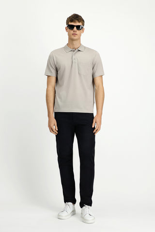  Orta Gri Regular Fit Pamuklu Nak??l? Cepli Polo Yaka Ti?ört-Ki??l?