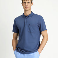 İndigo Regular Fit Pamuklu Nakışlı Cepli Polo Yaka Tişört