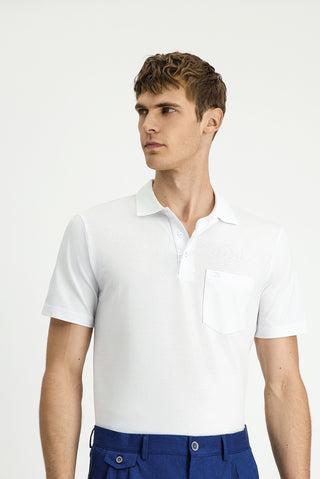  Beyaz Regular Fit Pamuklu Düz Polo Yaka Ti?ört-Ki??l?