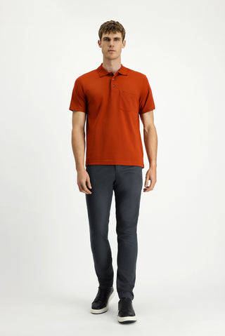  Kiremit Regular Fit Pamuklu Düz Polo Yaka Ti?ört-Ki??l?