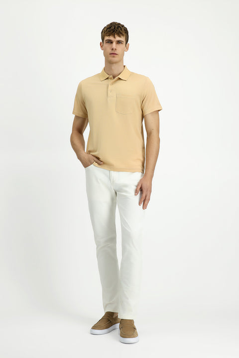 Orta Vizon Regular Fit Pamuklu Nakışlı Cepli Polo Yaka Tişört