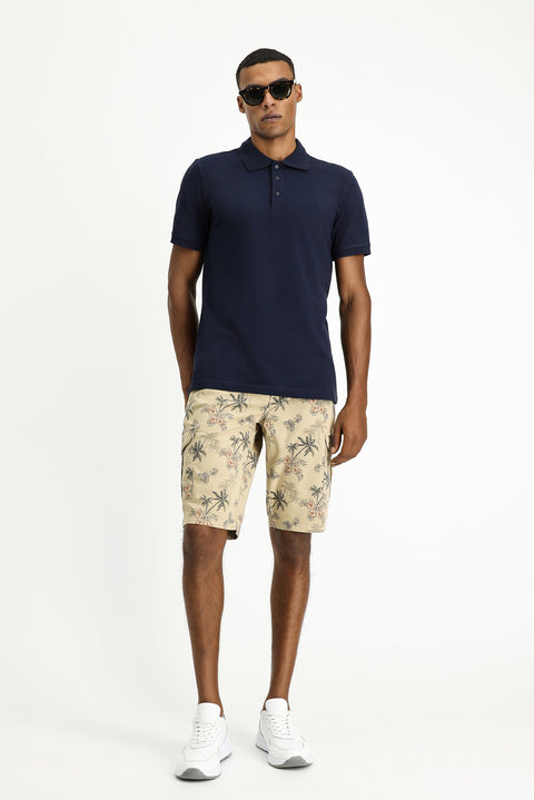 Koyu Lacivert Slim Fit Dar Kesim Pamuk Polo Yaka Tişört