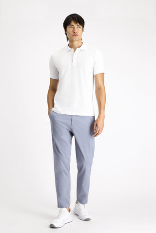  Beyaz Slim Fit Dar Kesim Pamuk Polo Yaka Tişört