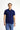 Orta Lacivert Slim Fit Dar Kesim Pamuk Kıvrılmaz Polo Yaka Tişört