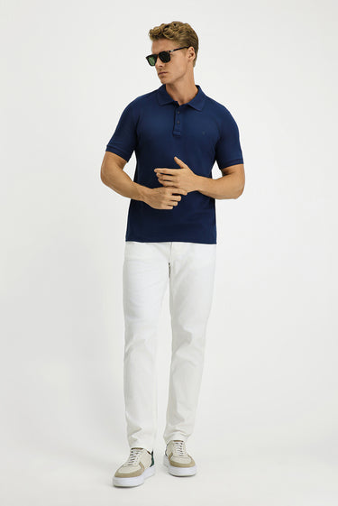  İndigo Slim Fit Dar Kesim Pamuk Kıvrılmaz Polo Yaka Tişört