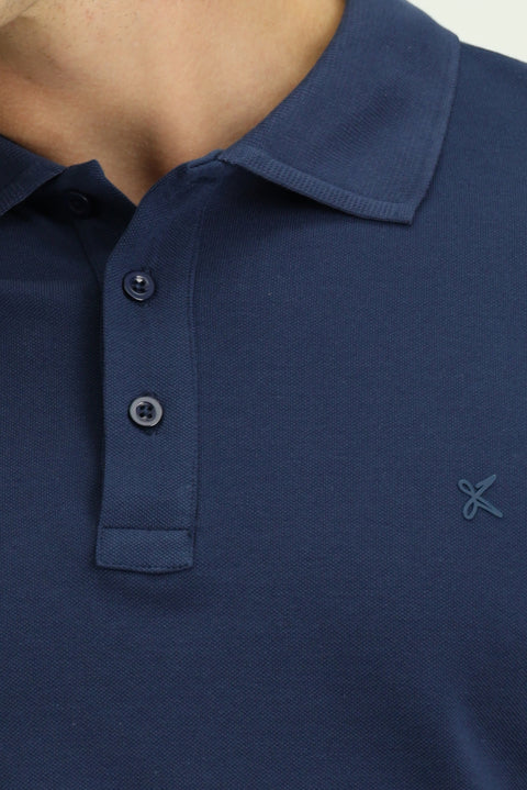 İndigo Slim Fit Dar Kesim Pamuk Kıvrılmaz Polo Yaka Tişört