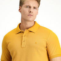 Mustard Slim Fit Narrow Cut Cotton Non-Rip Polo Shirt