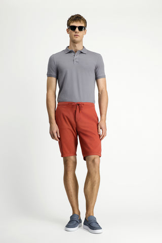  Orta Gri Slim Fit Dar Kesim Nakışlı Pamuklu Polo Yaka Tişört