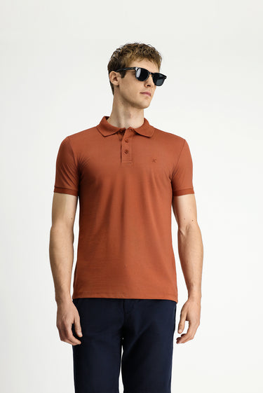  Tarçın  Slim Fit Dar Kesim Nakışlı Pamuklu Polo Yaka Tişört