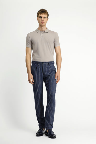  Orta Vizon Slim Fit Dar Kesim Nakışlı Pamuklu Polo Yaka Tişört