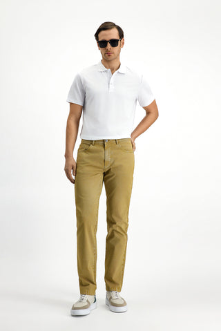  Beyaz Slim Fit Dar Kesim Nak??l? Pamuklu Polo Yaka Ti?ört-Ki??l?