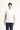 Beyaz Polo Yaka Slim Fit Dar Kesim Nakışlı Pamuk Tişört
