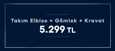Takım Elbise + Gömlek + Kravat 5.299 TL