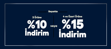 Sepette 3 Ürüne %10 İndirim & 4 Ürün Üzeri %15 İndirim