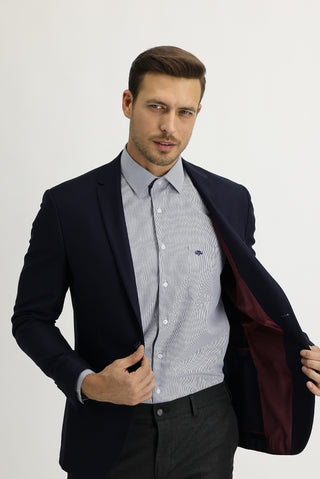  Koyu Lacivert Super Slim Fit Ekstra Dar Kesim Fit Spor Ceket