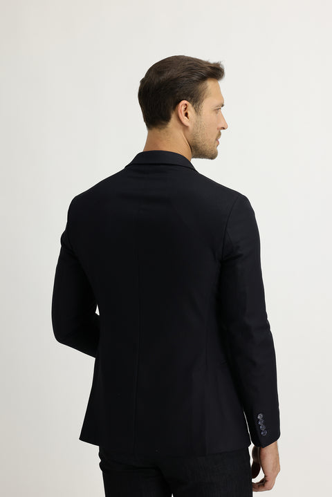 Siyah Lacivert 7 Drop Super Slim Fit Eksra Dar Kesim Spor Ceket