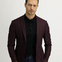 Koyu Bordo 7 Drop Super Slim Fit Eksra Dar Kesim Spor Ceket