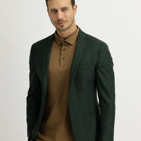 Koyu Yeşil 7 Drop Super Slim Fit Eksra Dar Kesim Spor Ceket