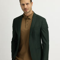 Koyu Yeşil Super Slim Fit Ekstra Dar Kesim Spor Ceket